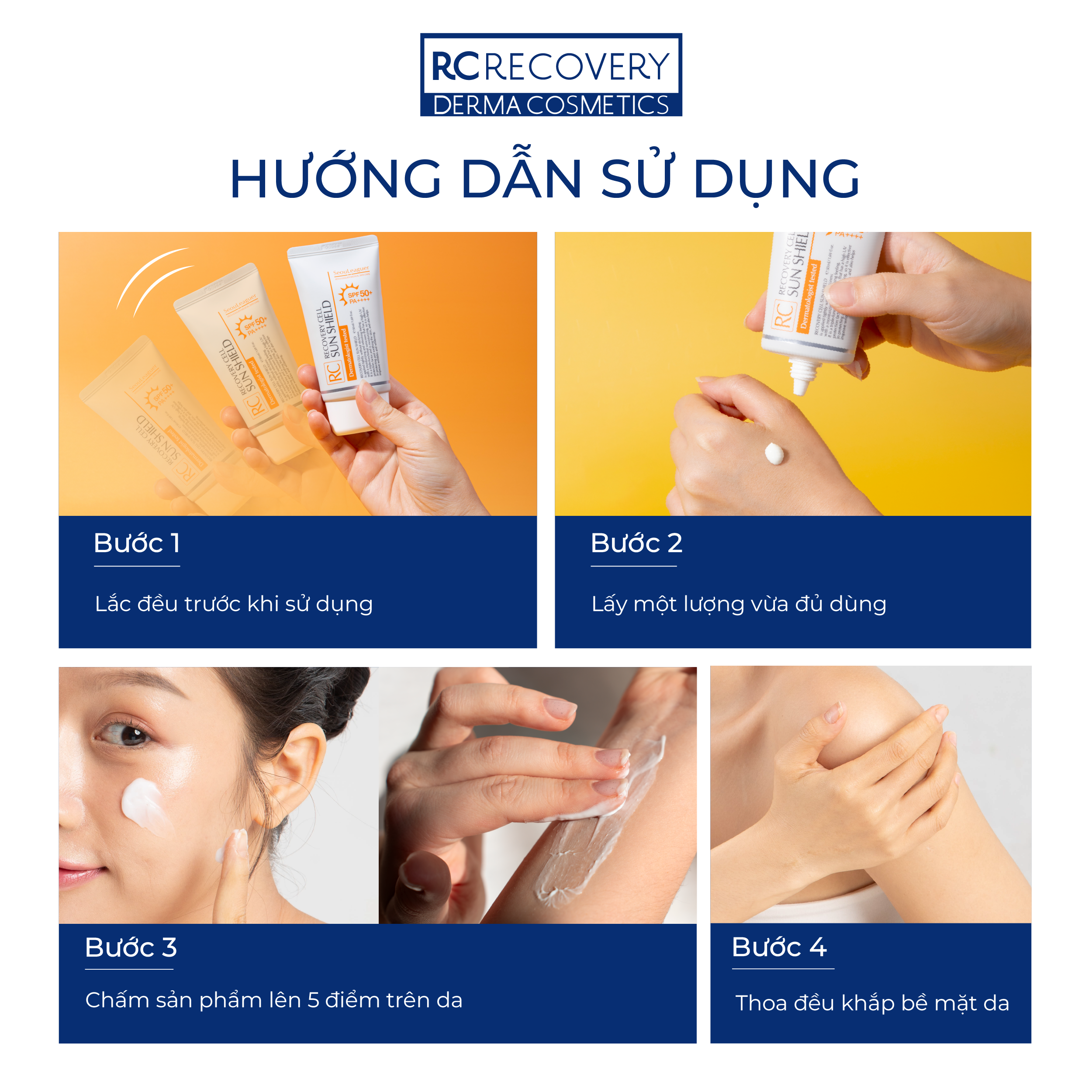 Kem chống nắng RC Recovery Cell Sun Shield SPF50+, PA++++ (50ml)