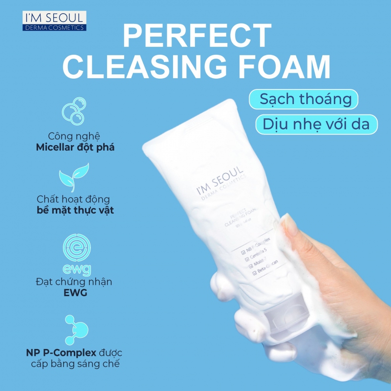 Sữa rửa mặt sạch sâu, dịu nhẹ I'm Seoul Perfect Cleansing Foam