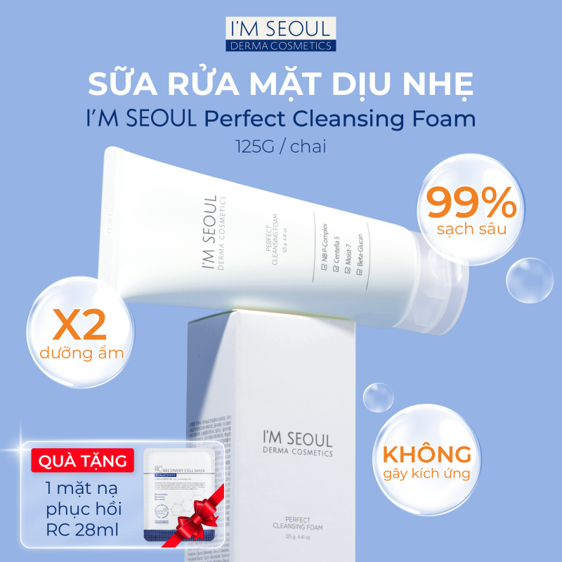 Sữa rửa mặt sạch sâu, dịu nhẹ I'm Seoul Perfect Cleansing Foam