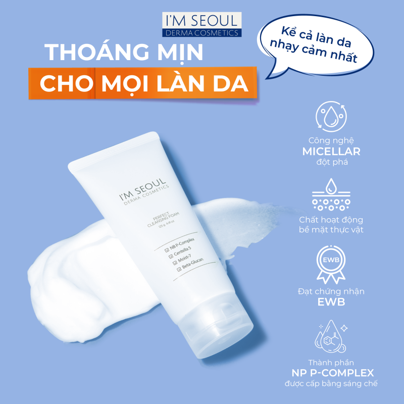Sữa rửa mặt sạch sâu, dịu nhẹ I'm Seoul Perfect Cleansing Foam