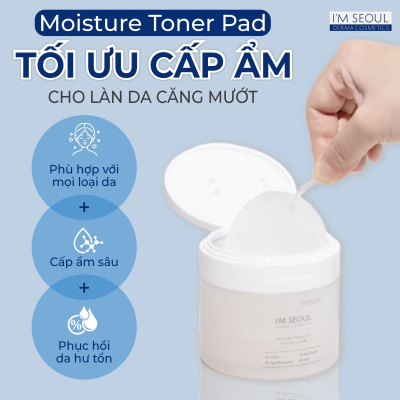Toner Pad cấp ẩm dưỡng da I’m Seoul Moisture Toner Pad